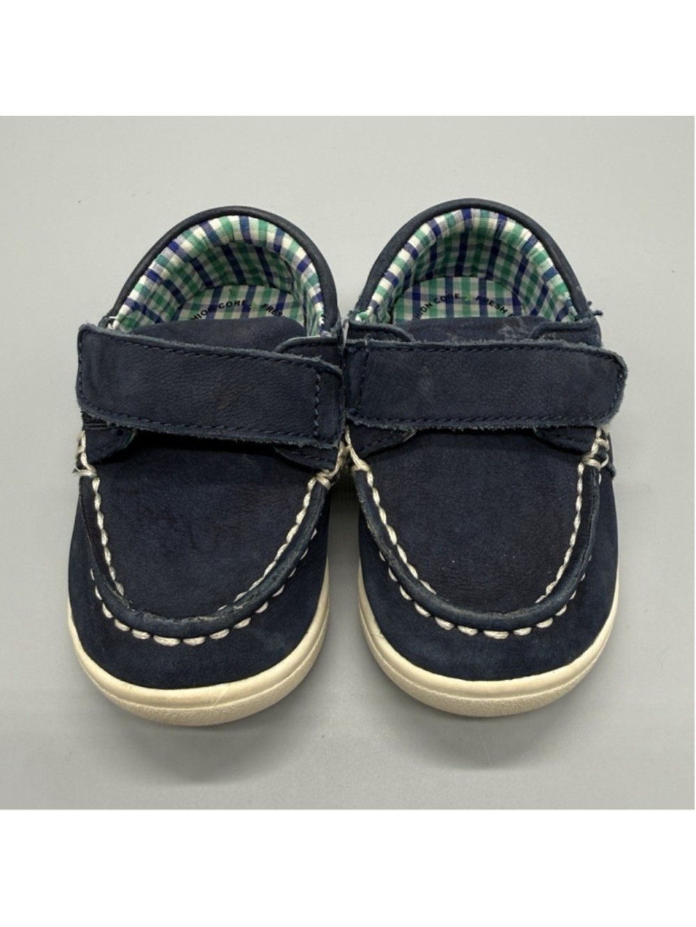 Sole Play SK-LUKA Boys Navy Leather Boat Shoes 4M Contrast Stitching Comfort
